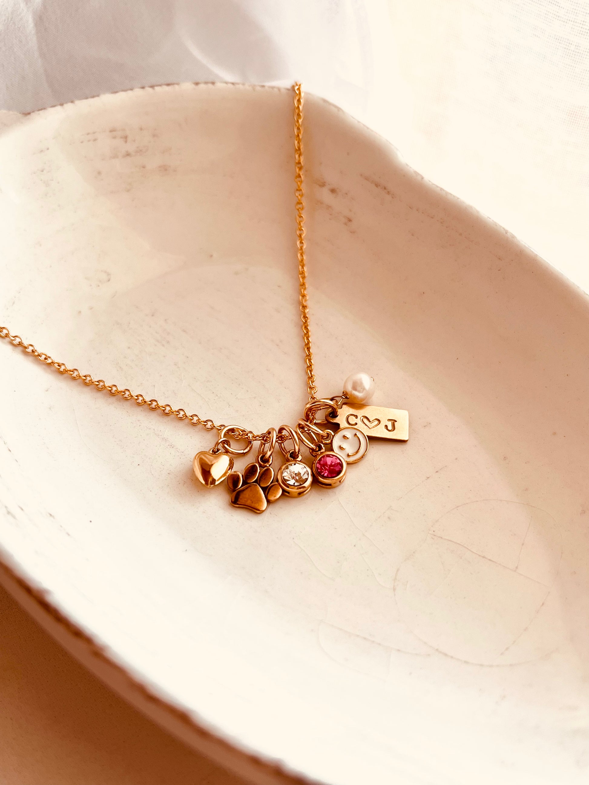 Elodie Charm Necklace, Charms, charm necklace, charm jewelry, birthday gift, birthstone jewelry, birthstone necklace, gift for her, Christmas present, Holidays gifts, Anniversary gifts, Wife Gift ideas 