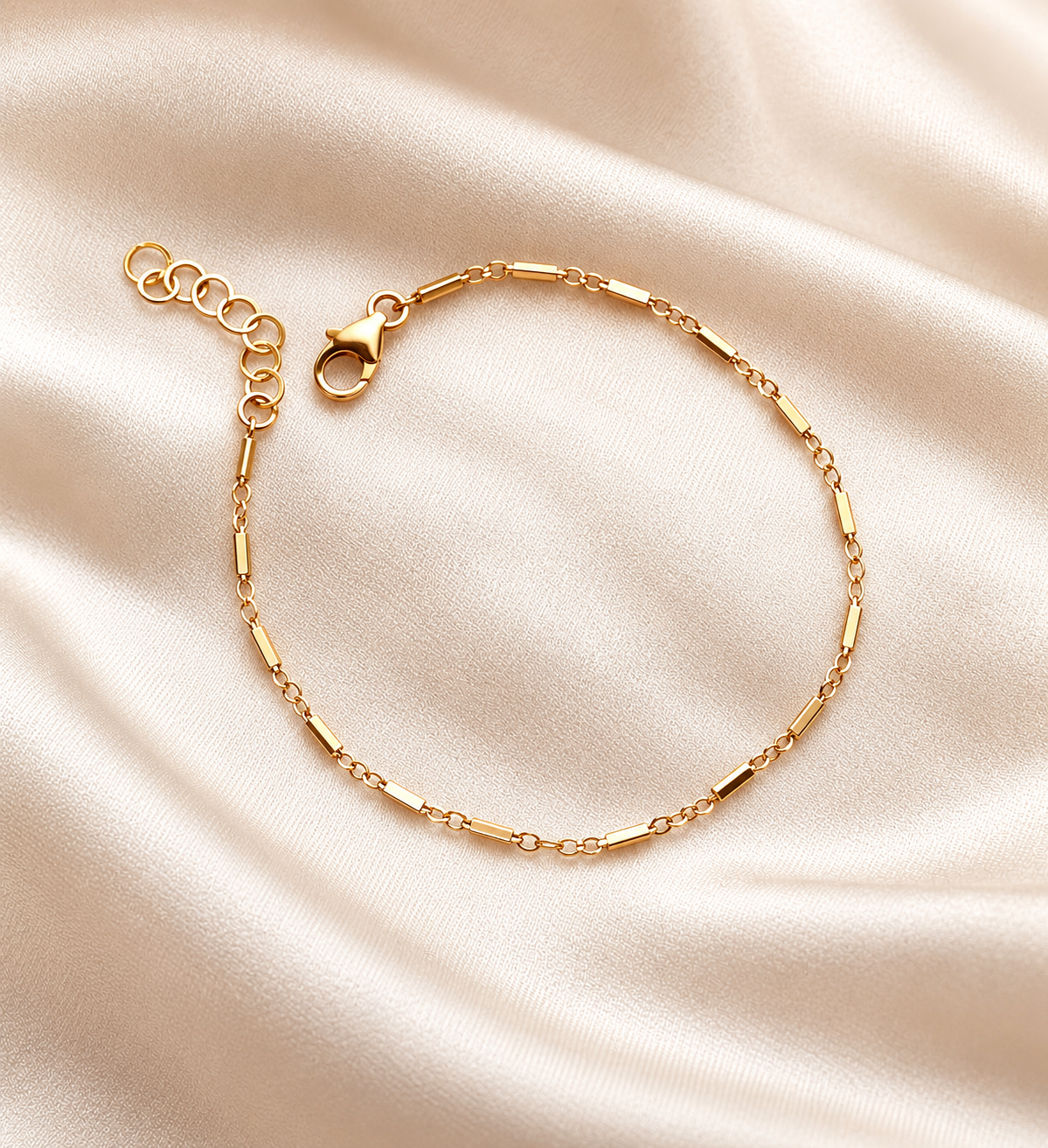 Dainty Bar Chain Bracelet – 14K Gold Filled & Sterling Silver