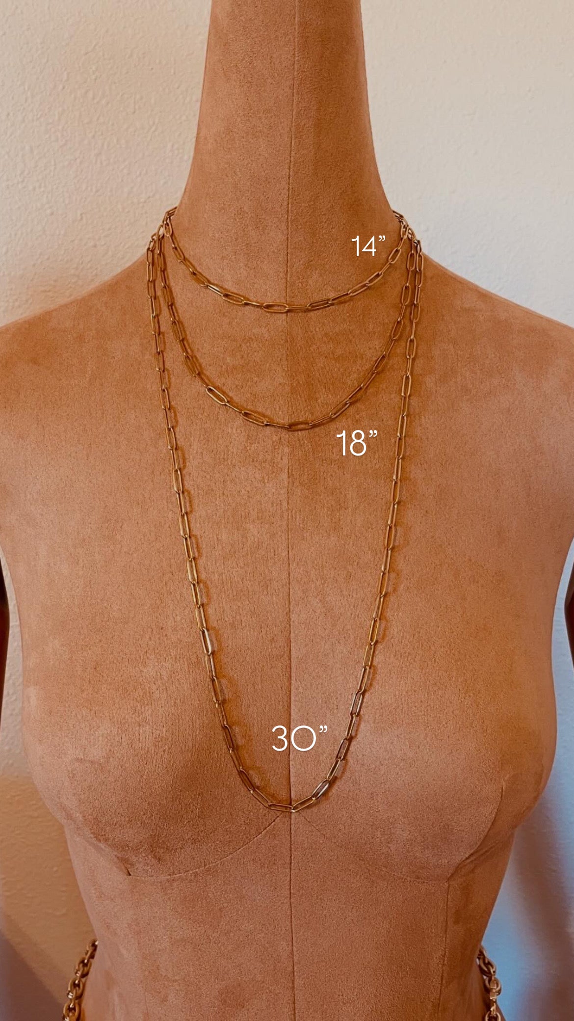 Golden Paperclip Layered Necklace – 30” Statement Chain