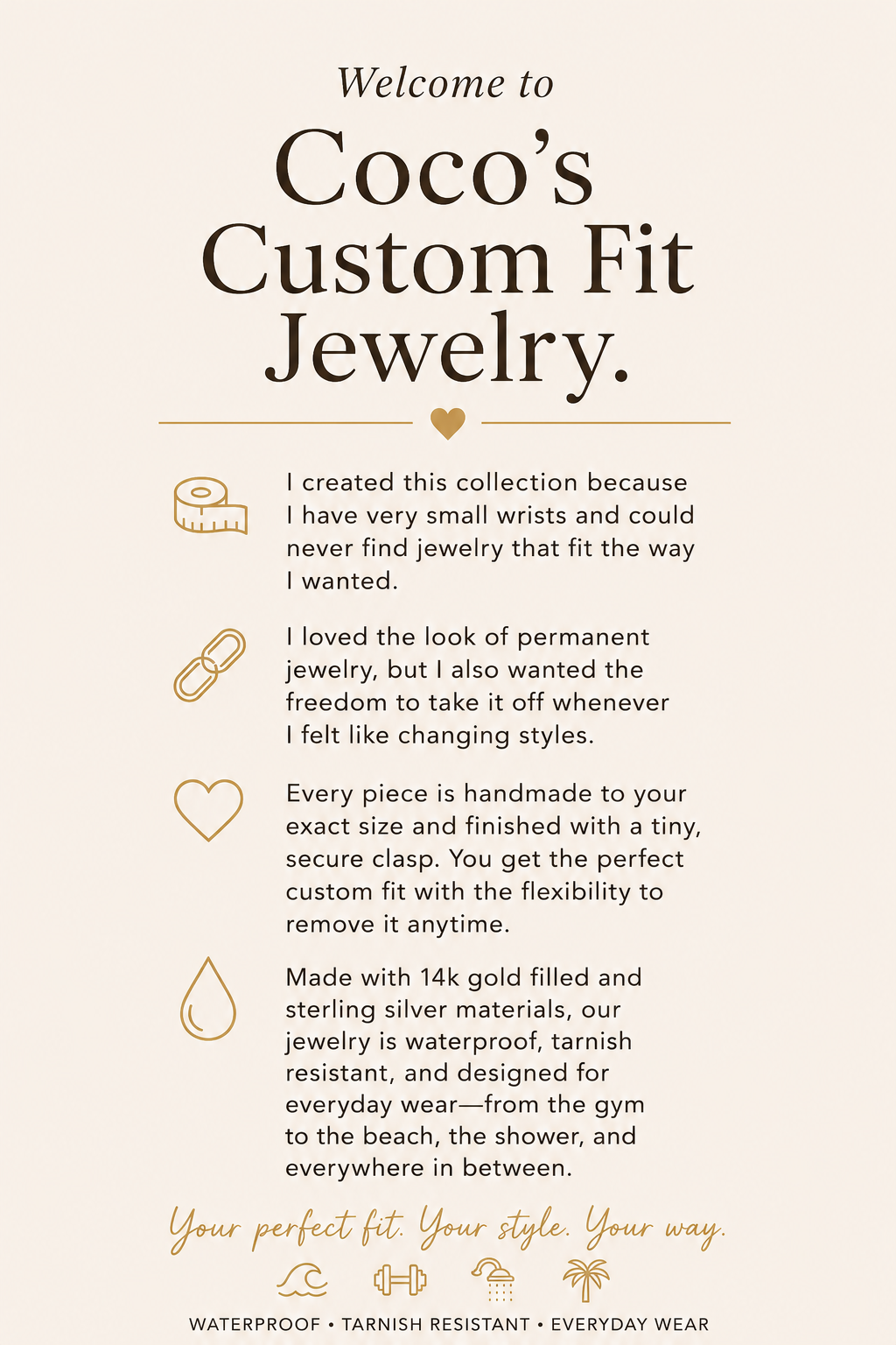 14K Gold Filled Satellite Bracelet | Custom Fit Waterproof Bracelet