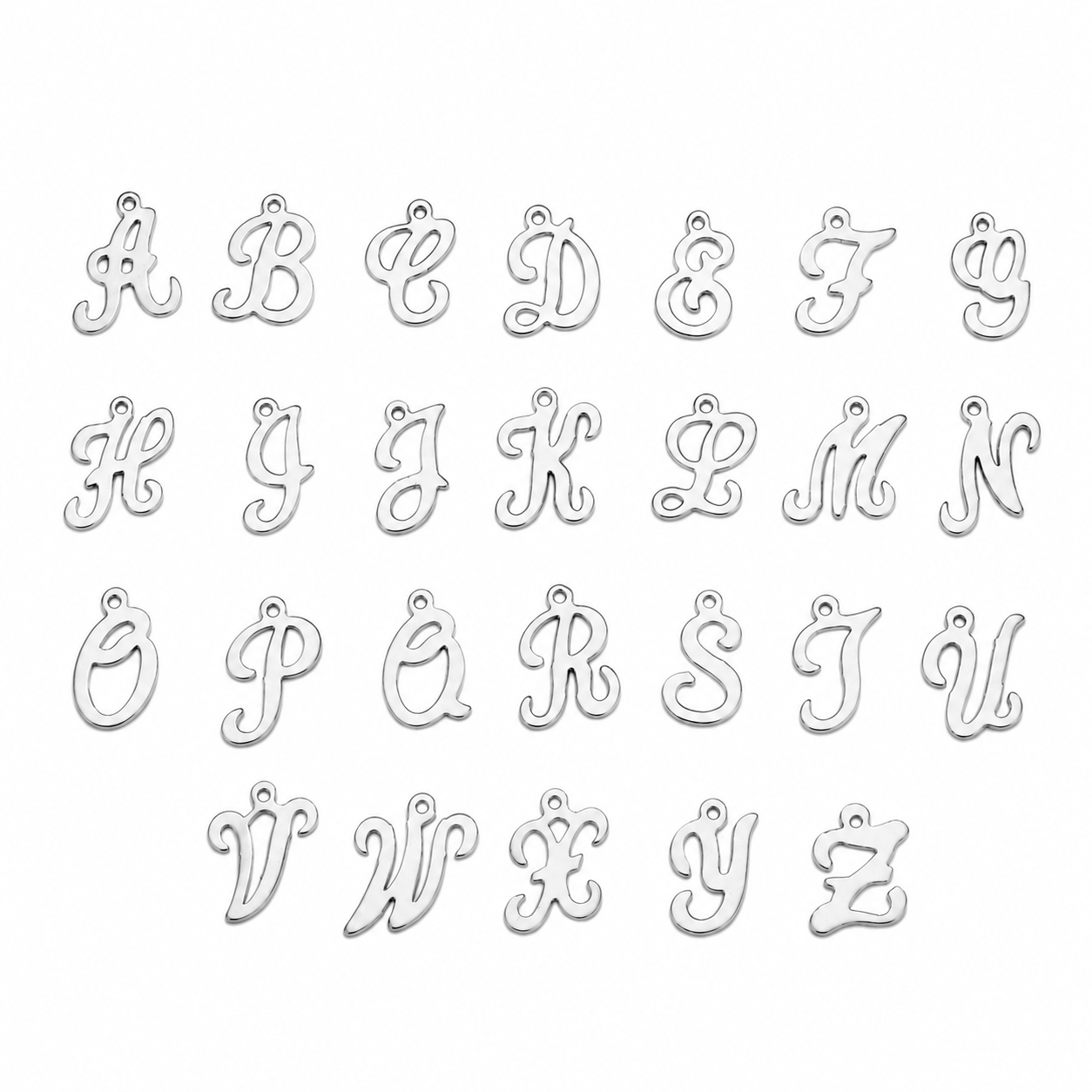 Script Initial Charm | Personalized Letter Pendant |Sterling Silver | Add-On Charm