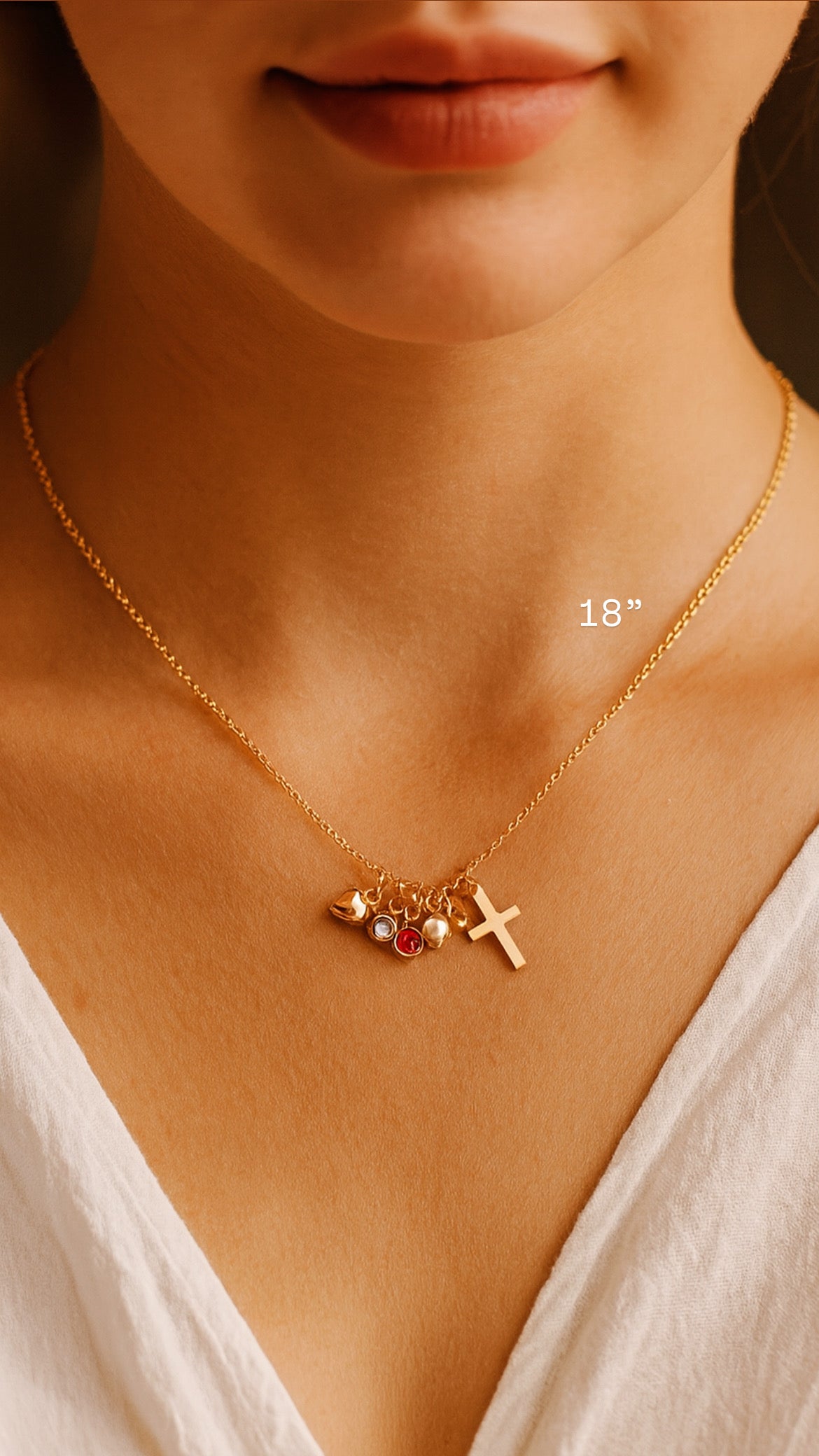 Elodie Charm Necklace, Charms, charm necklace, charm jewelry, birthday gift, birthstone jewelry, birthstone necklace, gift for her, Christmas present, Holidays gifts, Anniversary gifts, Wife Gift ideas 