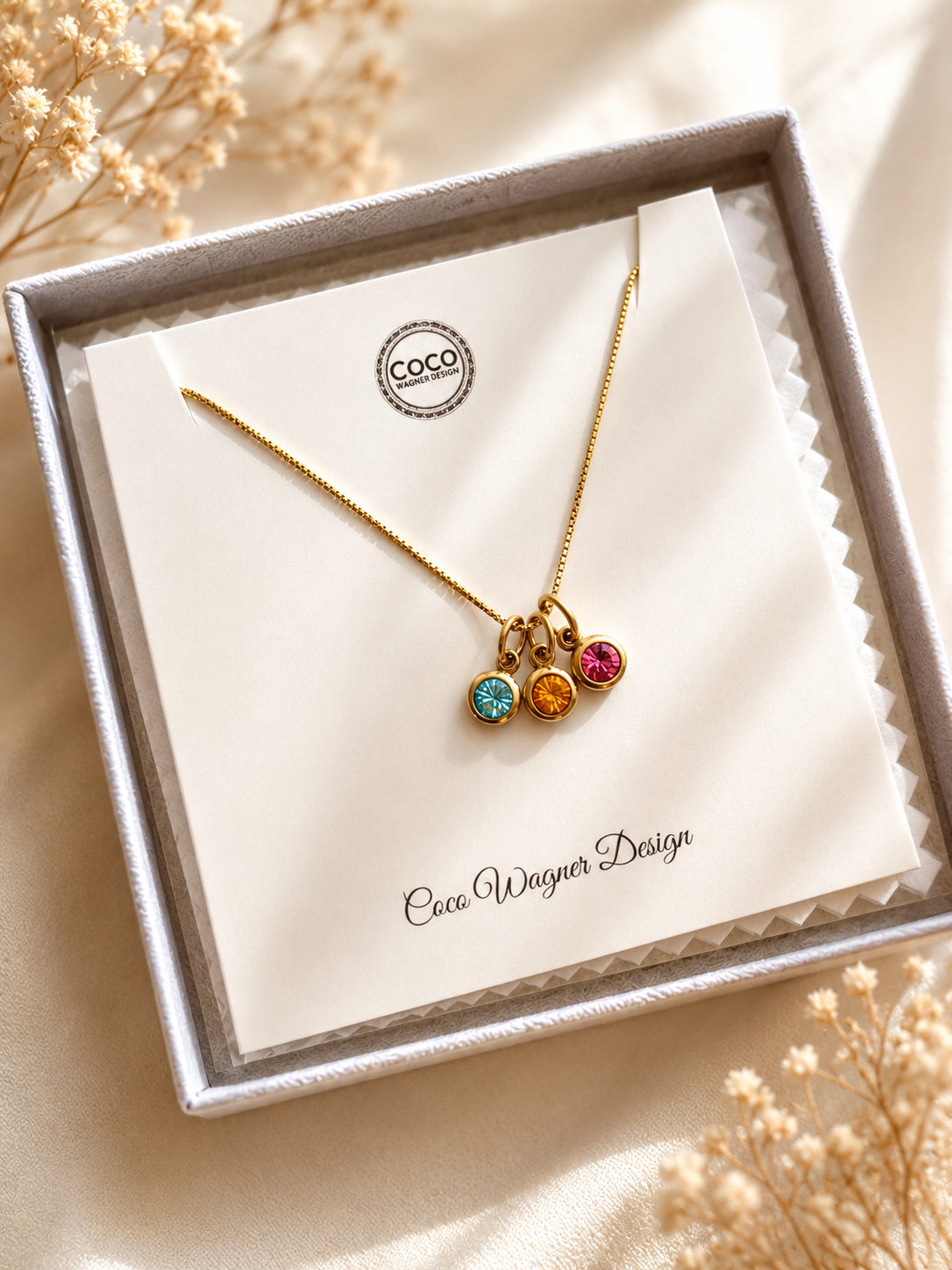 Personalized Birthstone Necklace | Custom Family Necklace | Dainty Charm Necklace for Mom, Grandma & Everyday Wear
