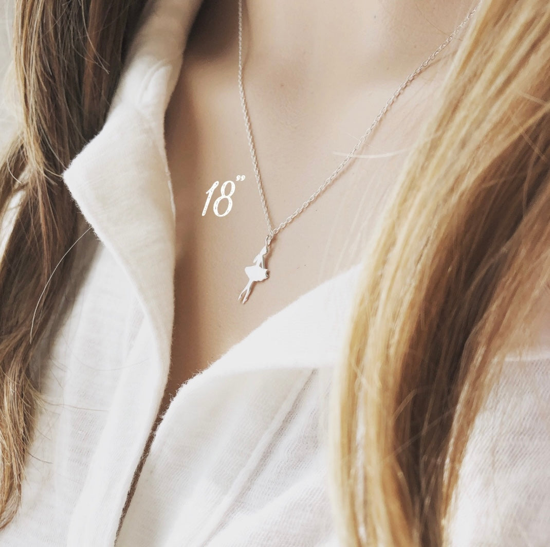 Sterling Silver Ballerina Necklace – Ballet Dancer Gift