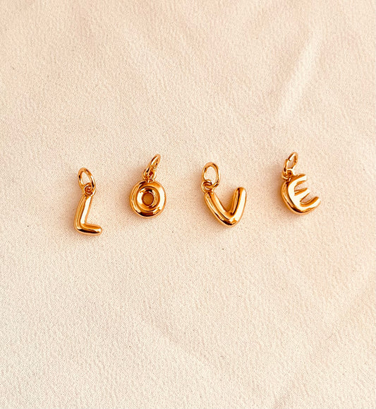 Tiny Balloon Letter Charm, 3D letter charms, initial charms, letter charms, gold letter charms, add to your necklace and bracelet, valentines gift, gift ideas,add ons, charms, pendent, gifts 