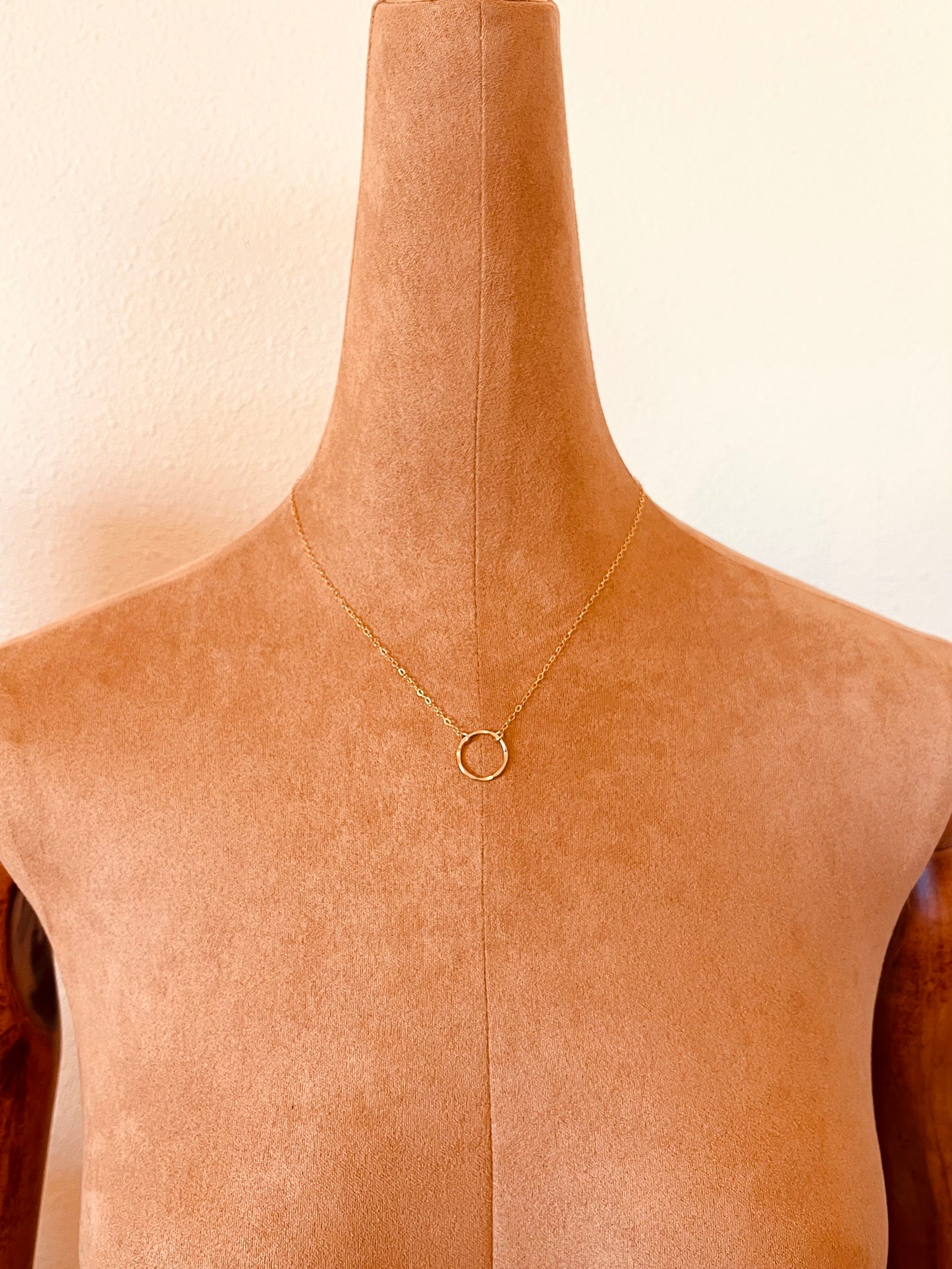 14k Gold Filled Circle Necklace – Minimalist Waterproof Everyday Jewelry