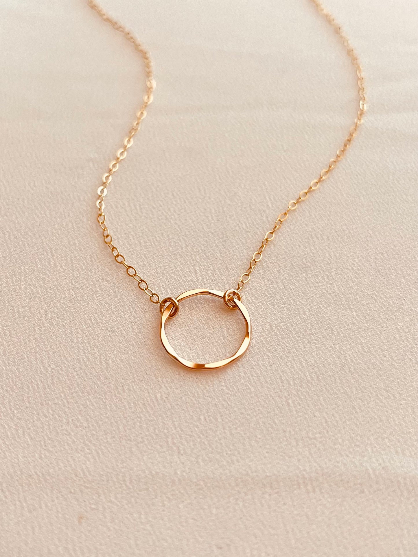 14k Gold Filled Circle Necklace – Minimalist Waterproof Everyday Jewelry