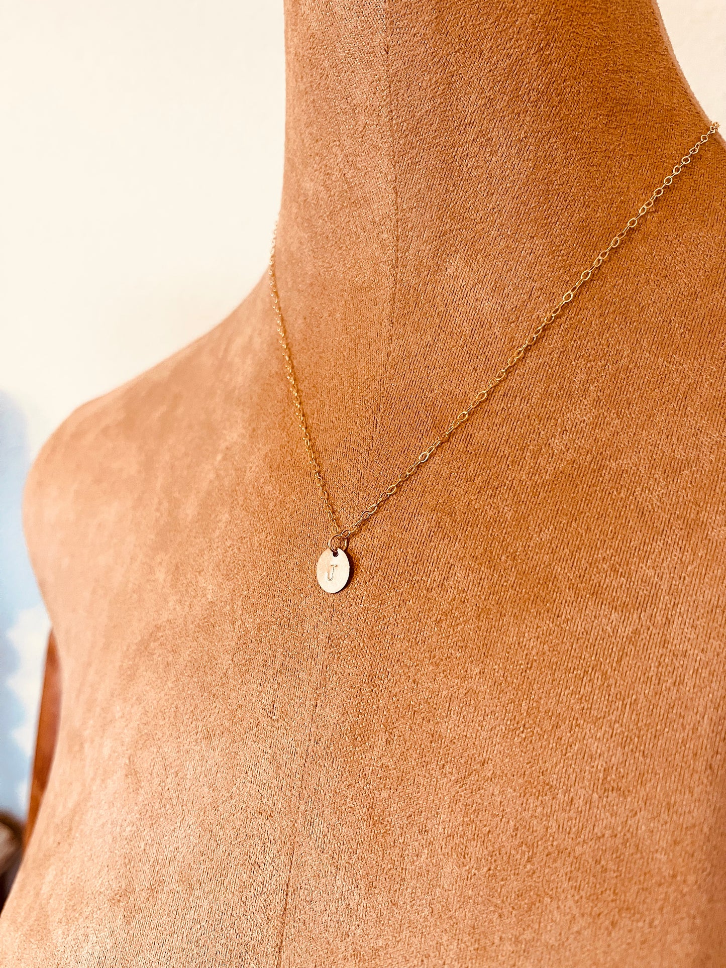 Mini Initial Disc Necklace