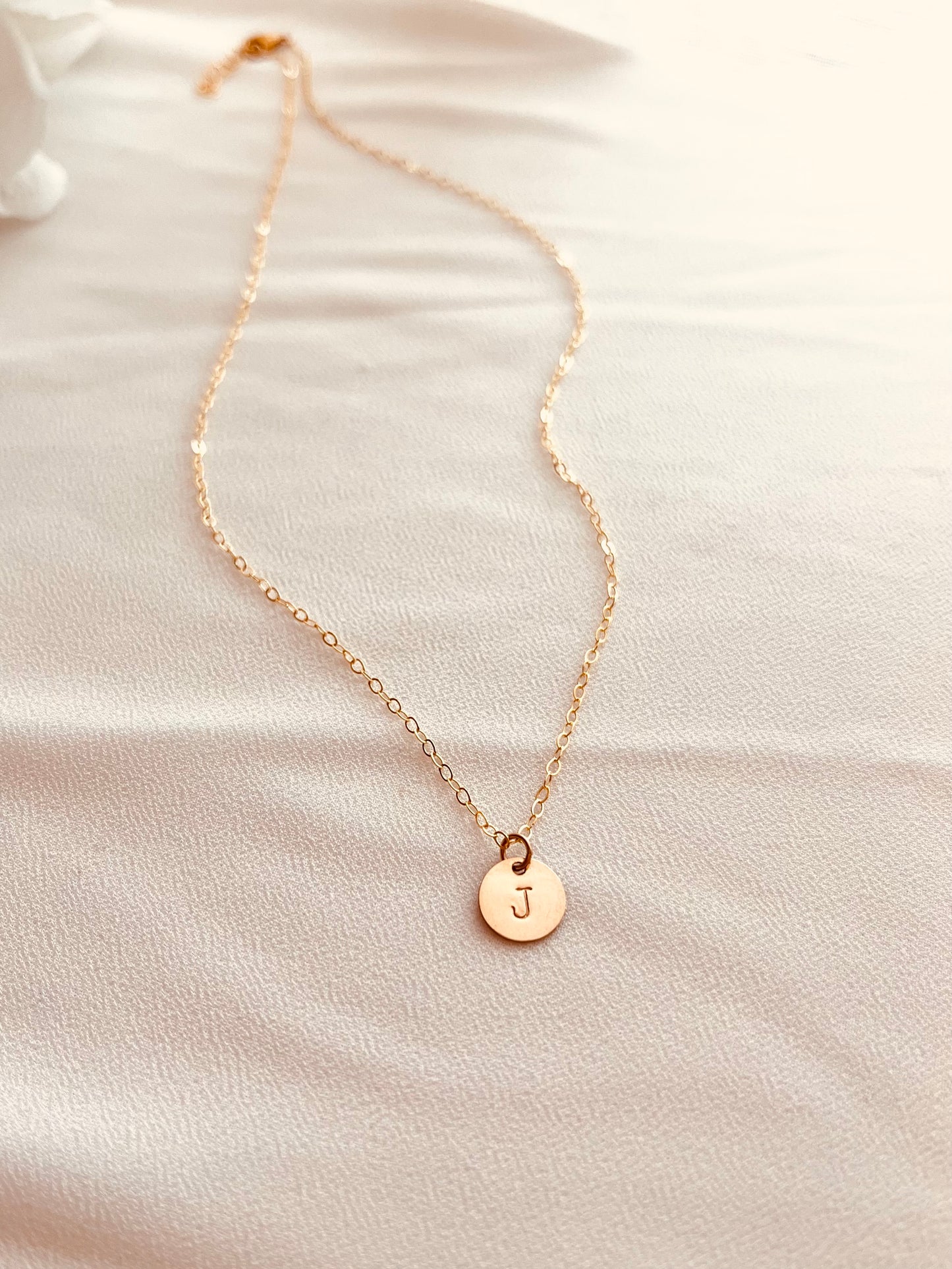 Mini Initial Disc Necklace