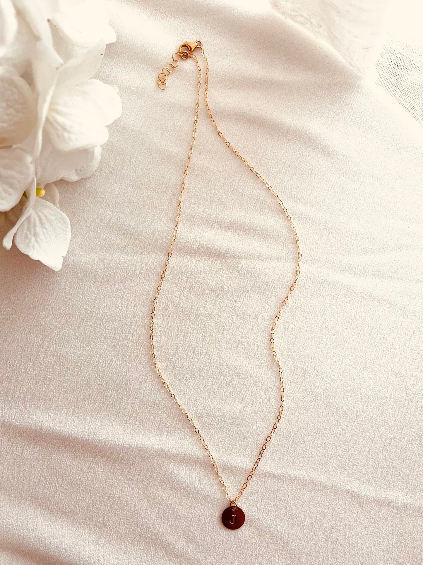 Mini Initial Disc Necklace