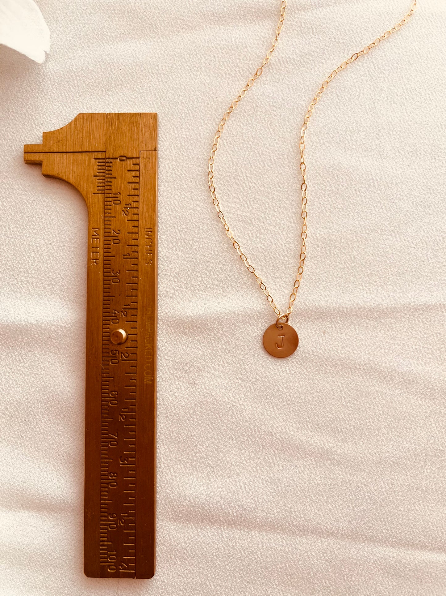 Mini Initial Disc Necklace