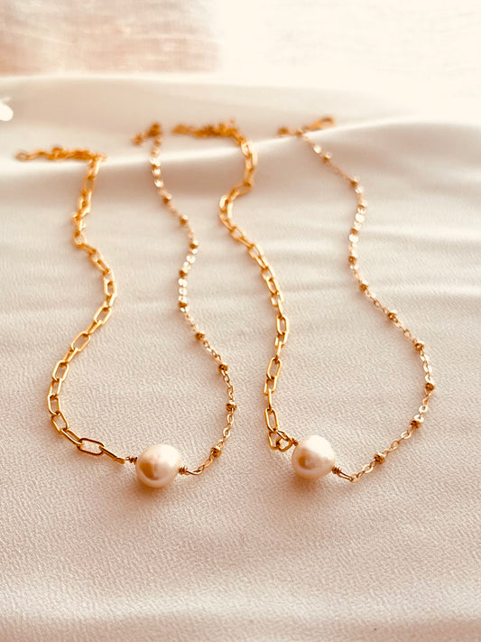 Pearl Necklace - Minimalist Waterproof Everyday Jewelry