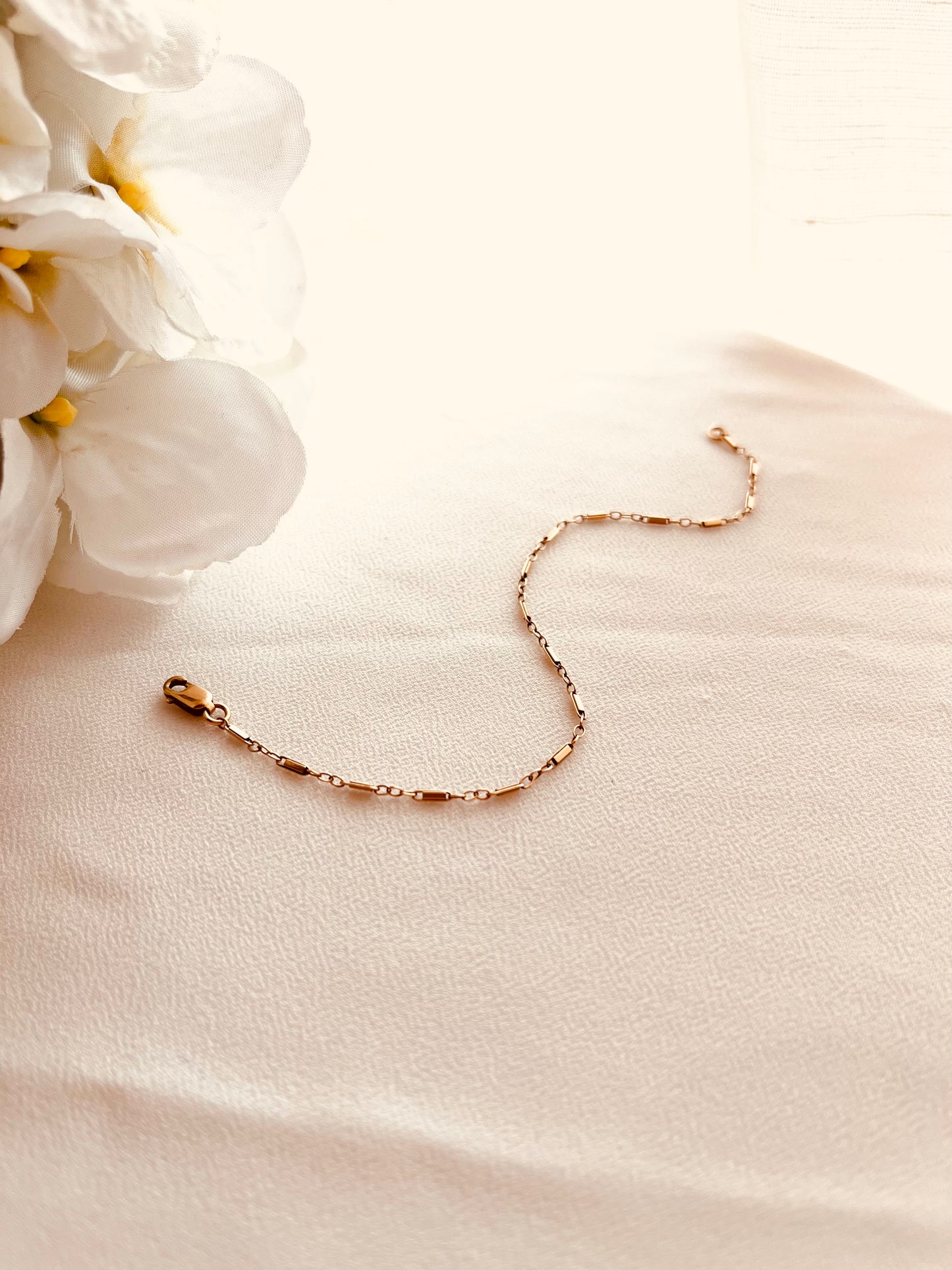 Custom Fit Gold Filled Bracelet | Waterproof Everyday Jewelry | Mini Bar Chain