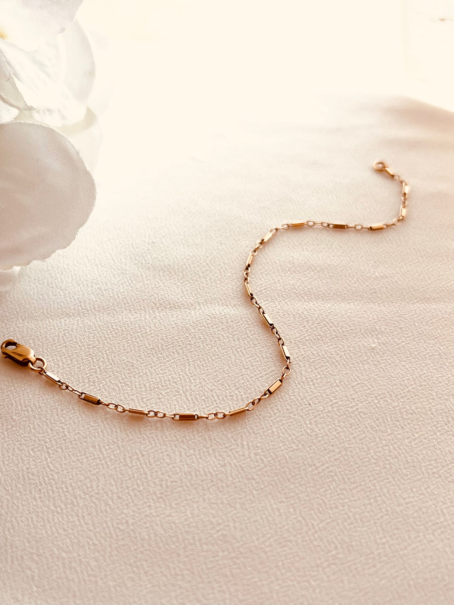 Custom Fit Gold Filled Bracelet | Waterproof Everyday Jewelry | Mini Bar Chain