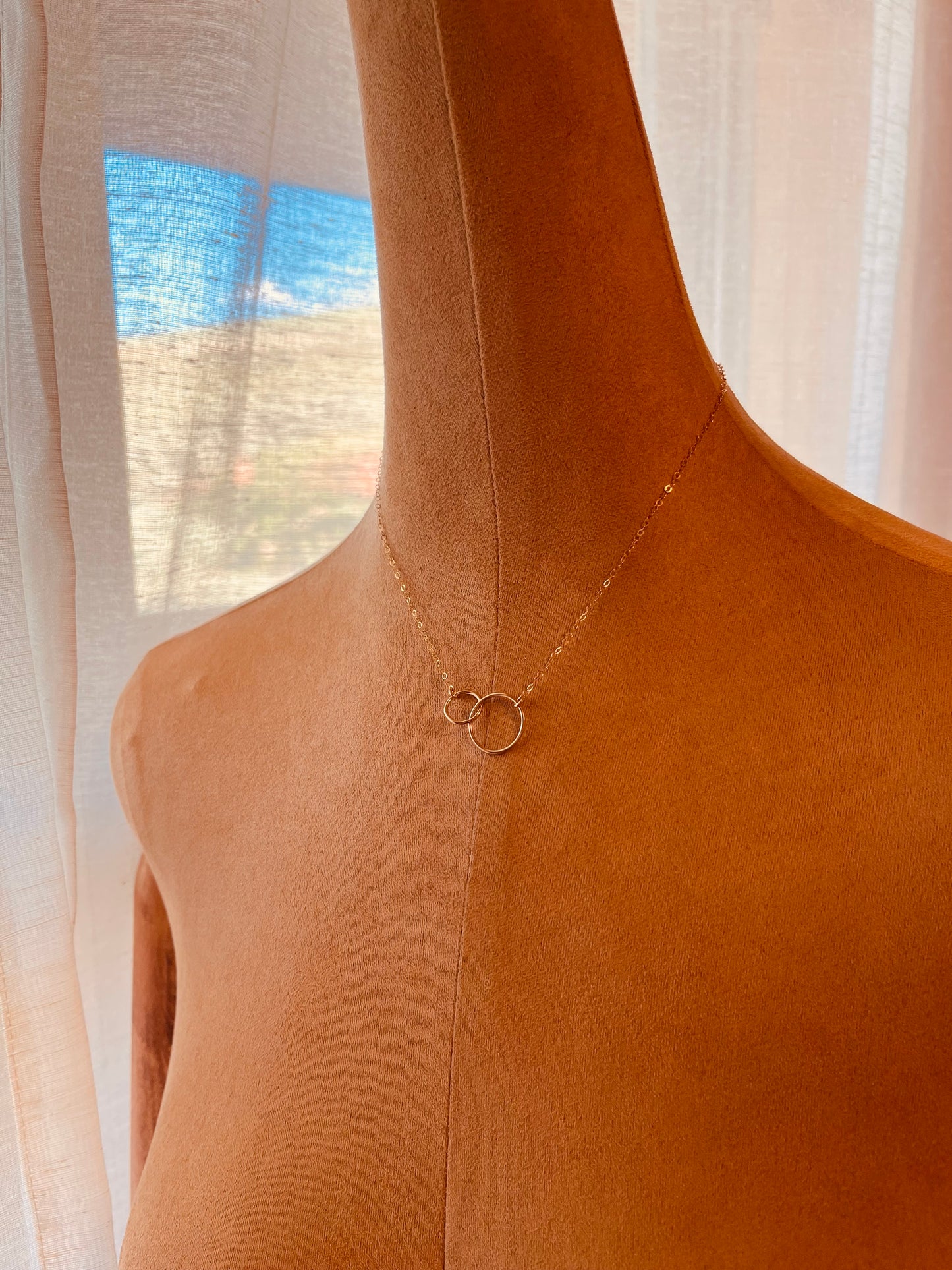 14k Gold Filled Interlocking Rings Necklace • Minimal Gold Necklace • Waterproof Everyday Jewelry
