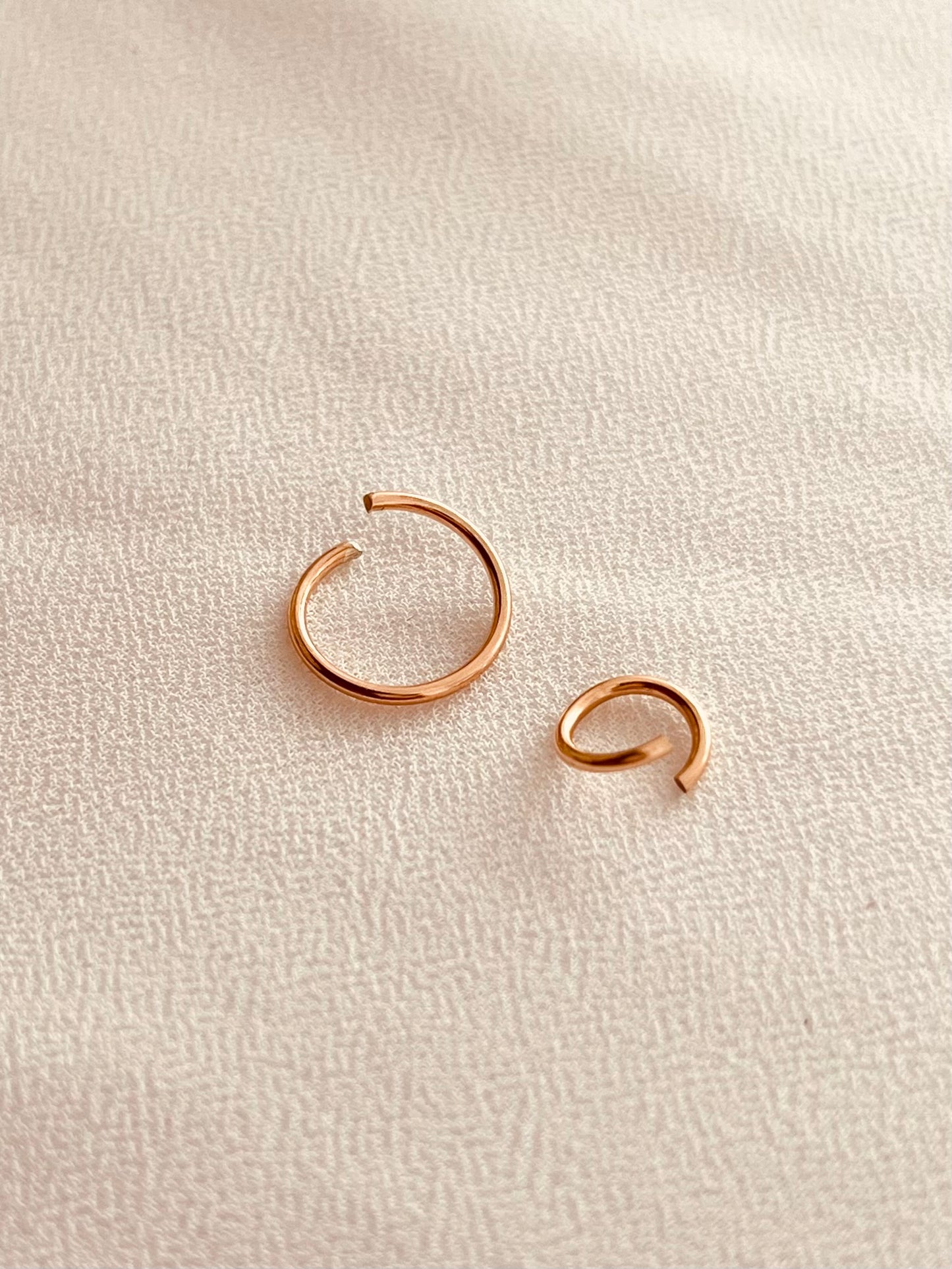 14K Gold Filled Tiny Hoop Earrings, 8mm & 10mm Sleeper Hoops, Cartilage Earrings, Minimalist Everyday Jewelry