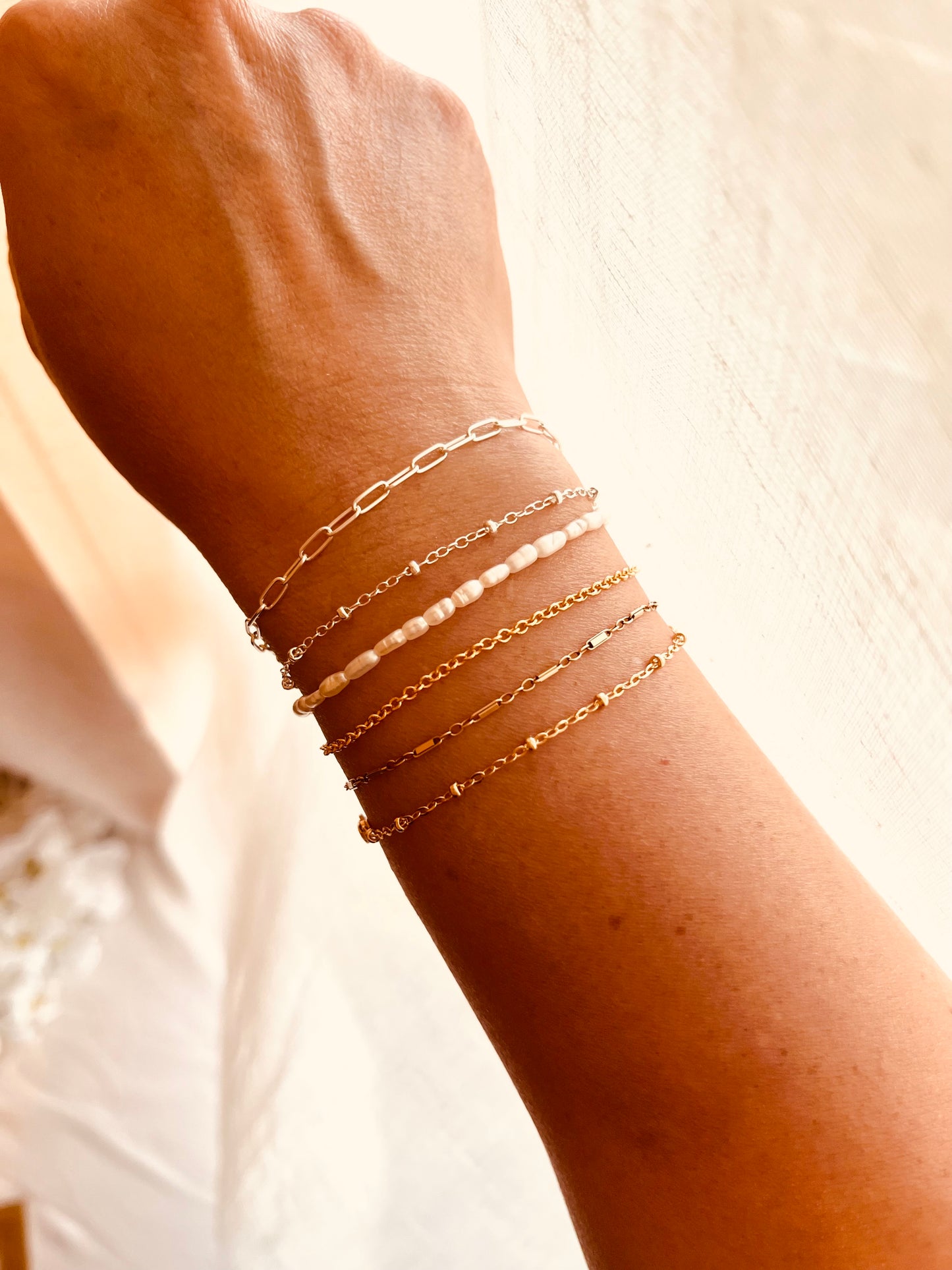 Custom Fit Gold Filled Bracelet | Waterproof Everyday Jewelry | Mini Bar Chain