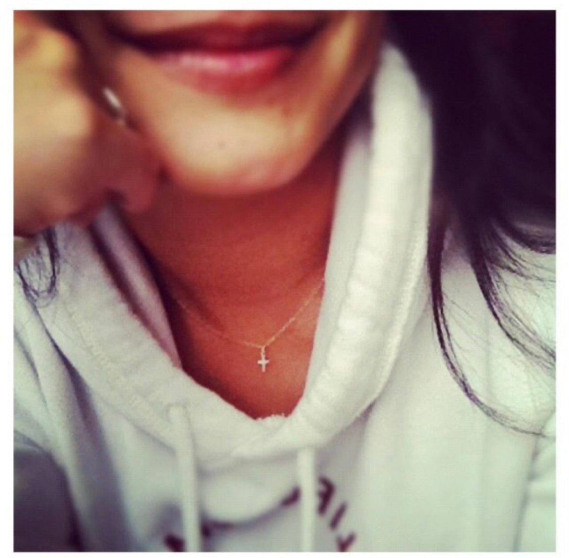 Sterling Silver Tiny Cross Necklace I Minimalist Faith Jewelry, Christian Gift for Her