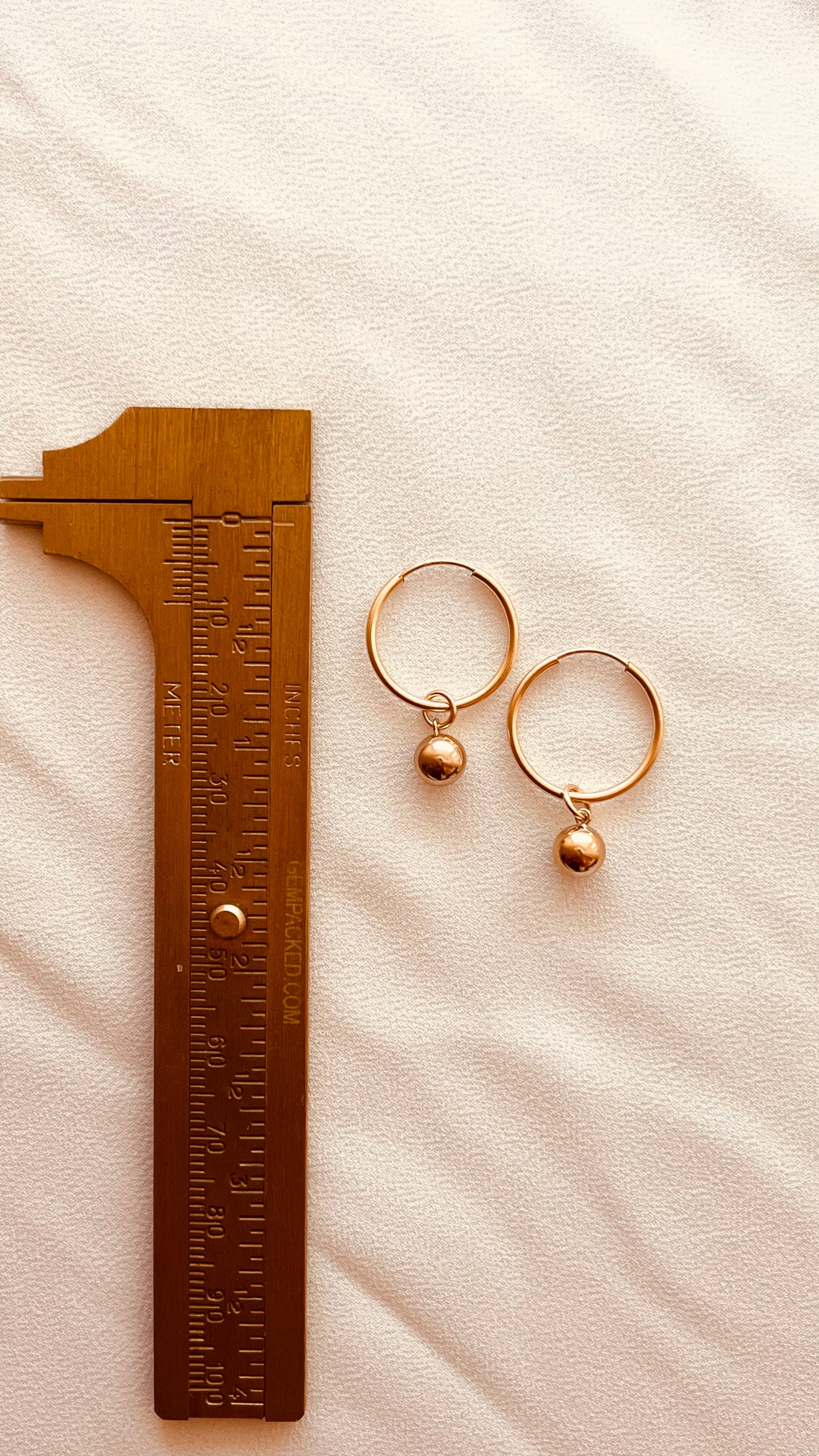 14k Gold Filled 16mm Ball Hoop Earrings, Minimalist Gold Hoop Earrings, Dainty Everyday Jewelry, Lightweight Modern Earrings, Gift for Women