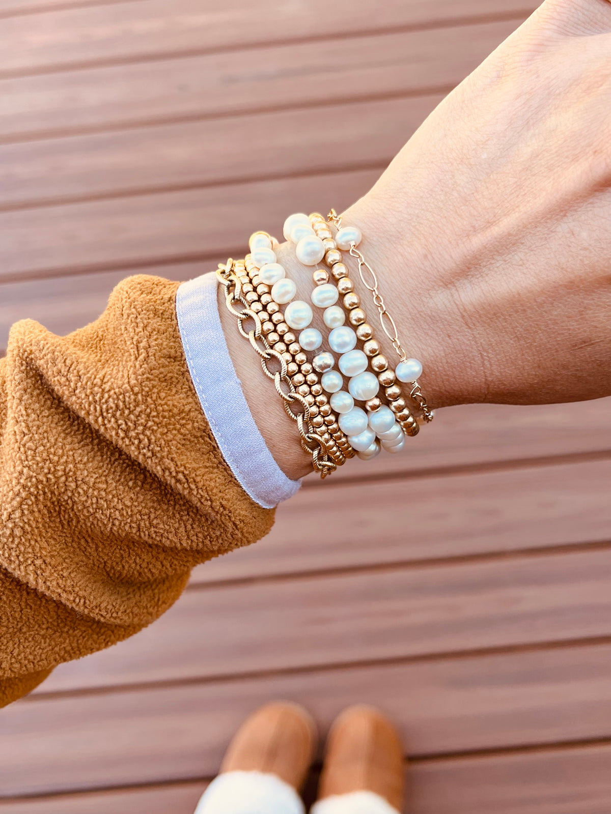 14K Gold Filled Freshwater Pearl Bracelet | Dainty Everyday Bracelet