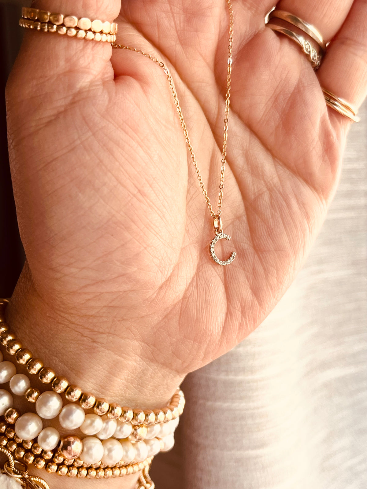 Personalized Diamond Letter Necklace