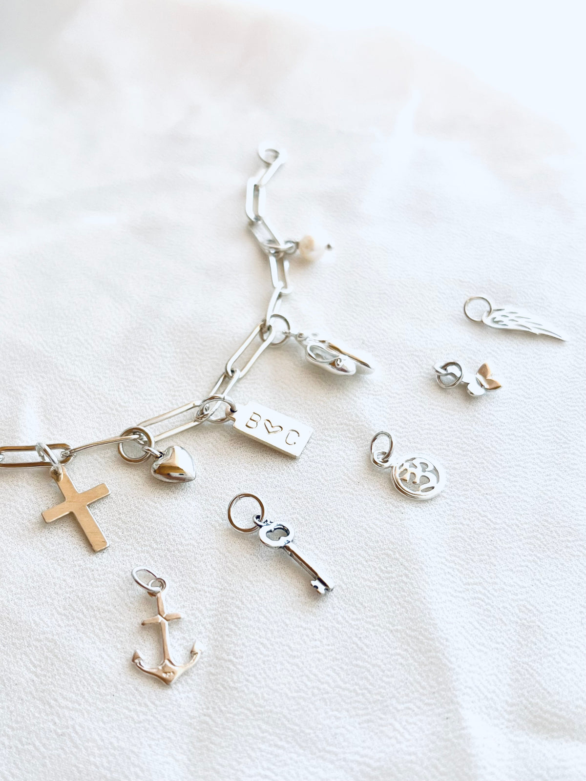 Personalized Charm Bracelet, Sterling Silver Charm Bracelet