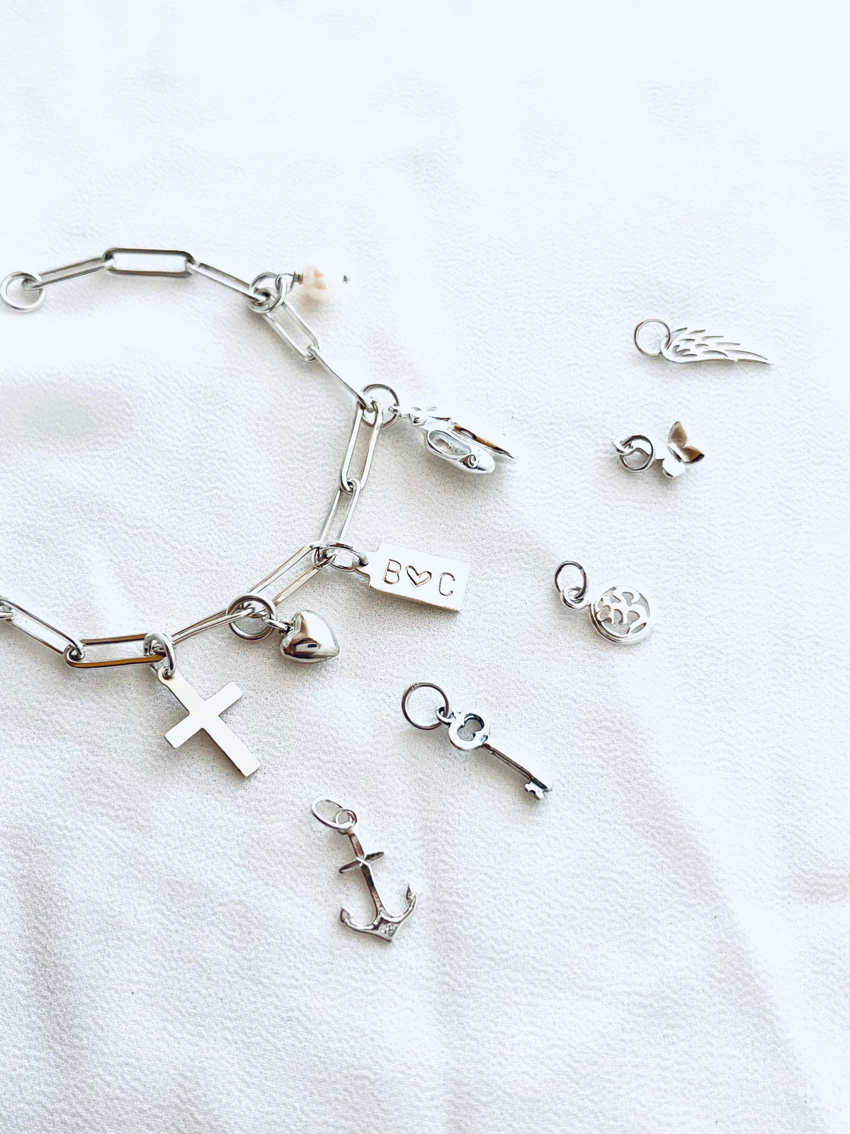 Personalized Charm Bracelet, Sterling Silver Charm Bracelet