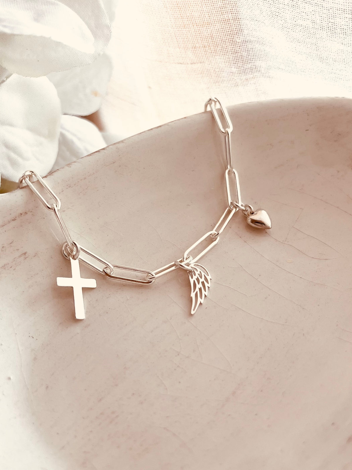 Sterling Silver Personalized Charm Bracelet