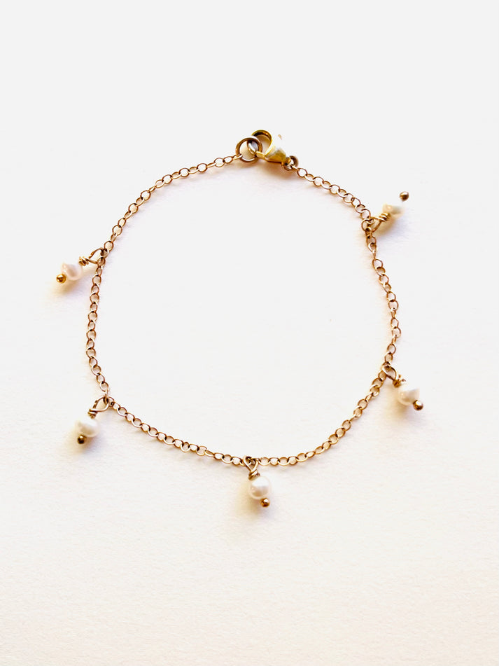 Ultra Dainty Pearl Bracelet, Pearl Jewelry