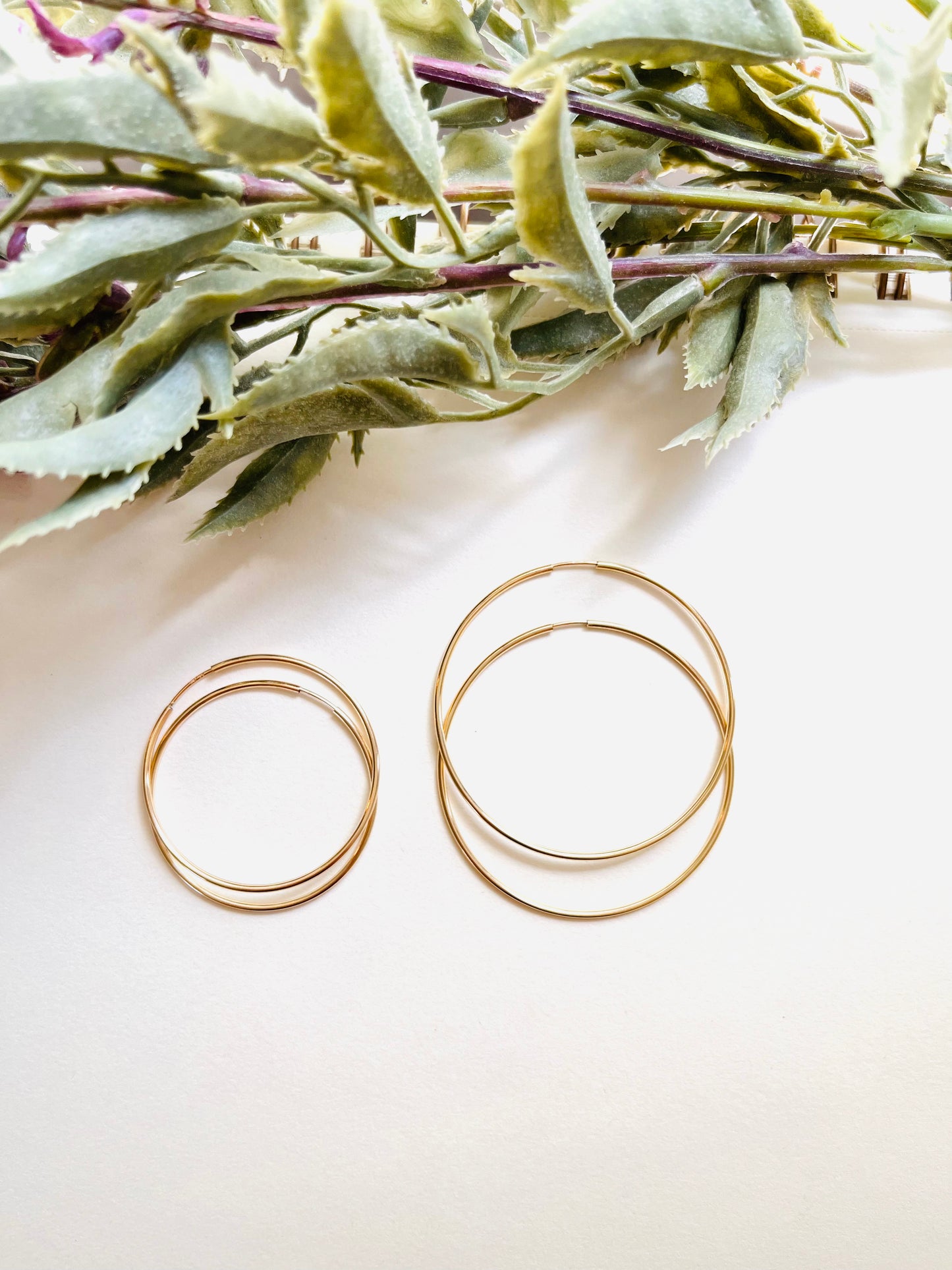 40mm and 50mm hoop earrings, 14k gold filled earrings