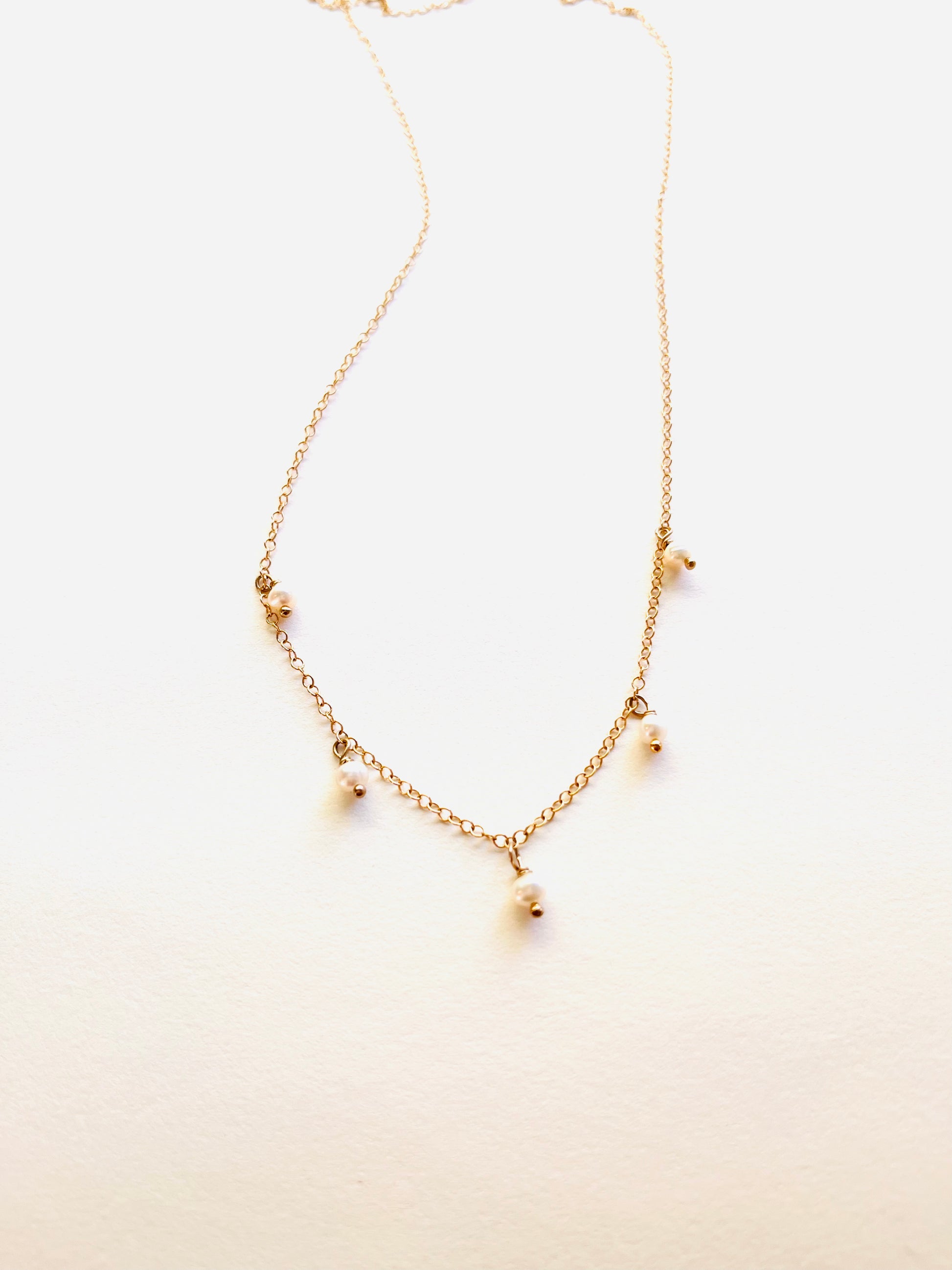 Ultra Dainty Pearl Necklace