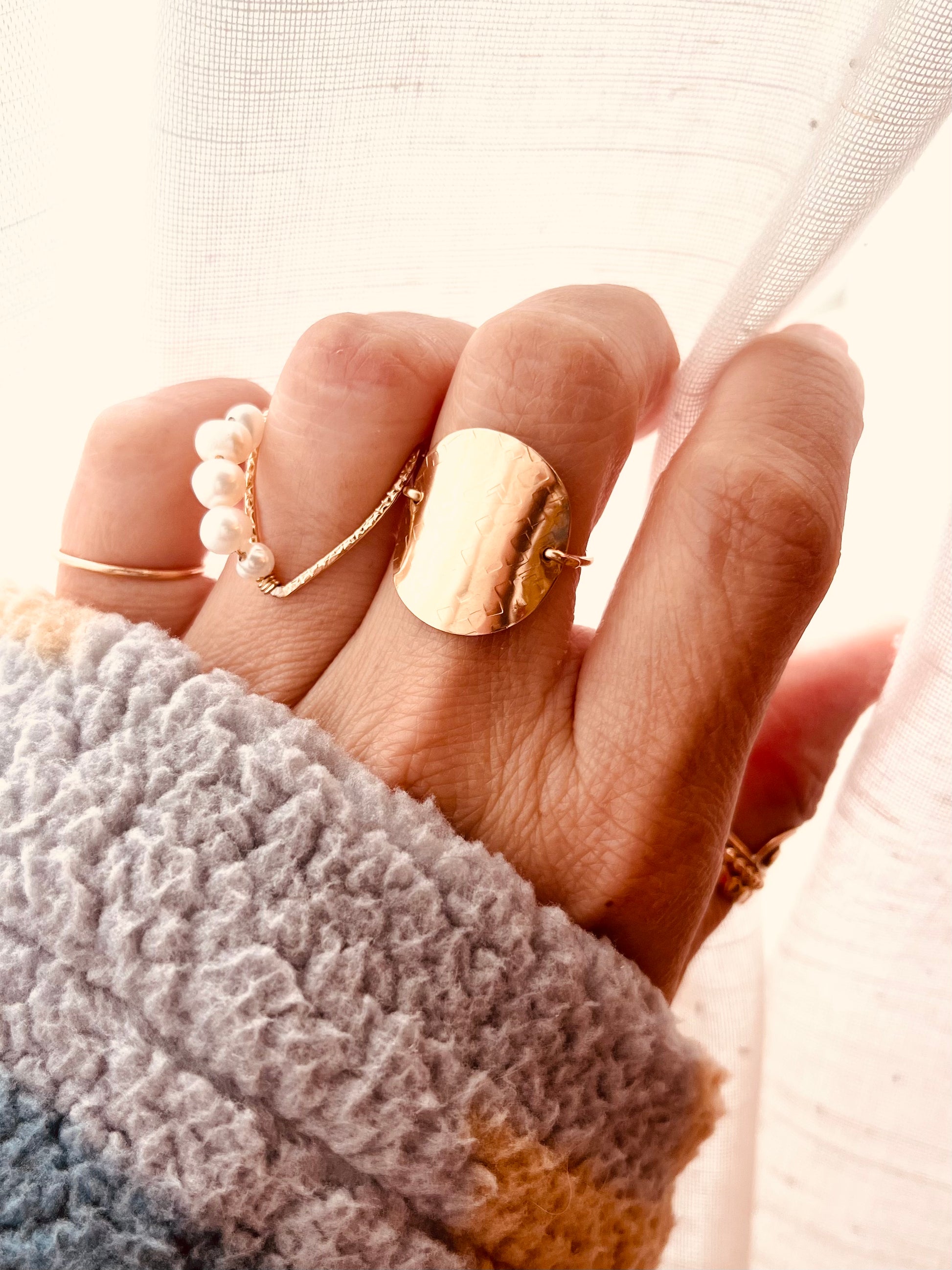 Textured Disc Ring