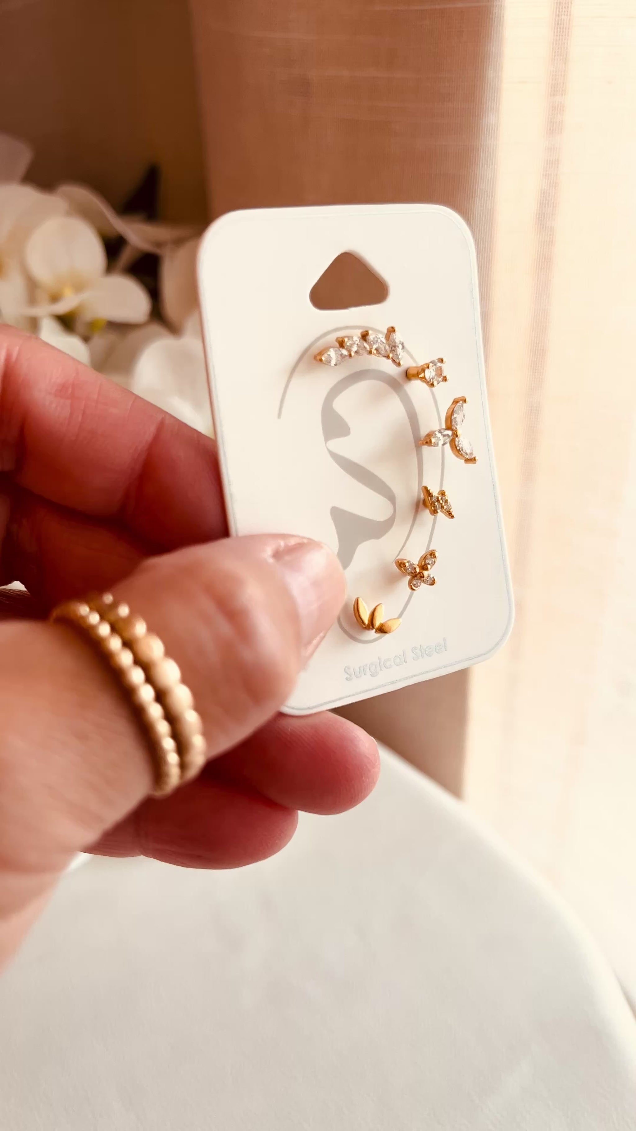 Mix & Match Gold Stud Earrings | Screw-On Ball Back | Live-In Dainty Earrings, mix and match studs, screw back earrings, live in earrings, gold stud set, hypoallergenic earrings, everyday earrings, dainty ear stack, surgical steel studs, minimalist jewelry, comfortable earrings