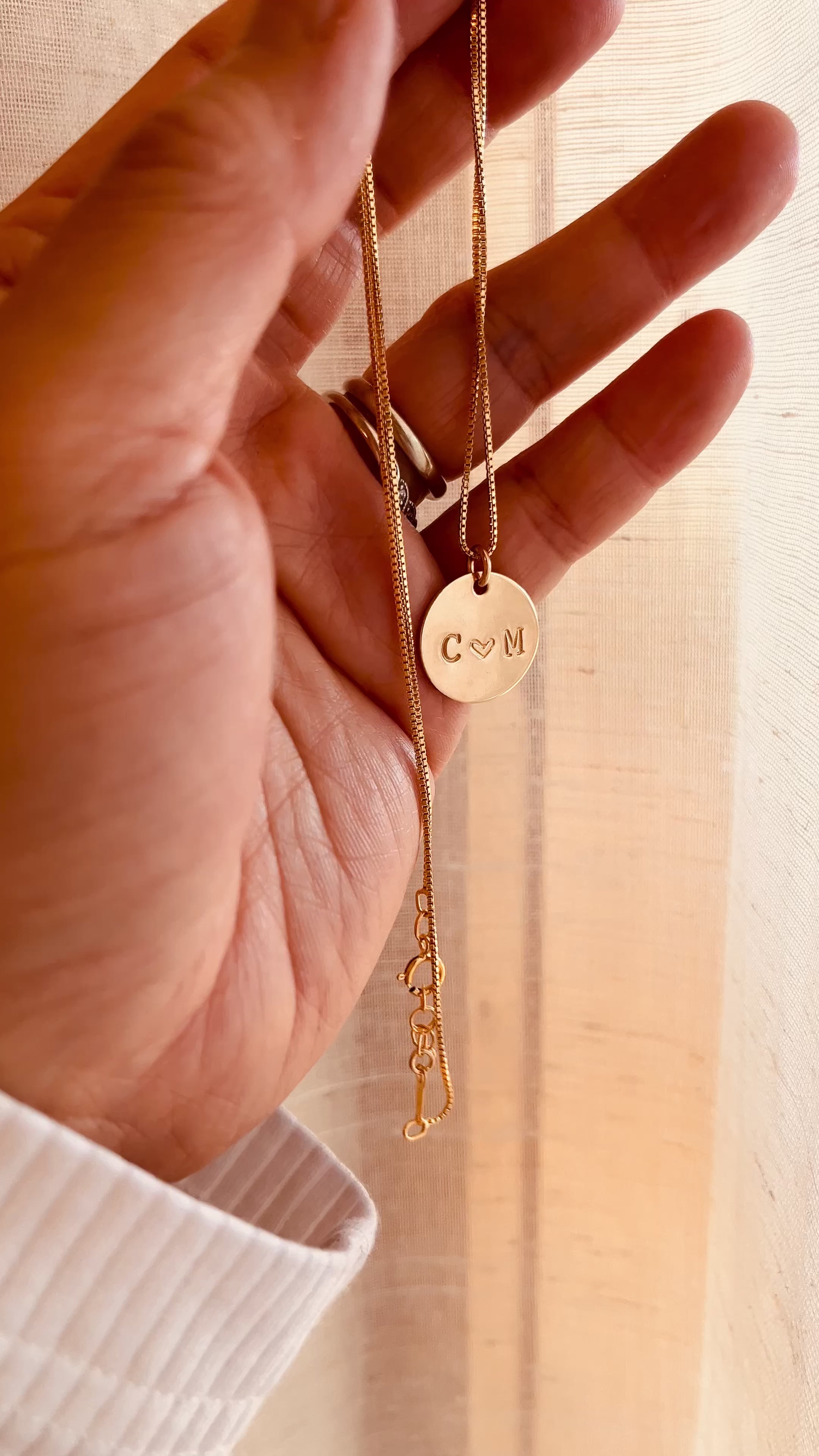 Initial Coin Necklace - 5/8” – Coco Wagner Design