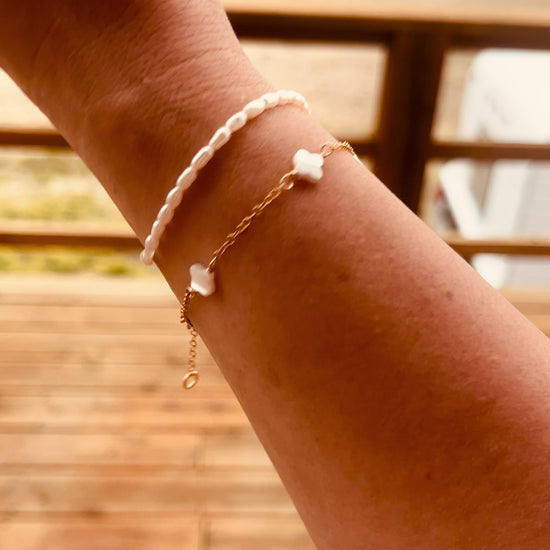 Mother of Pearl Clover Bracelet