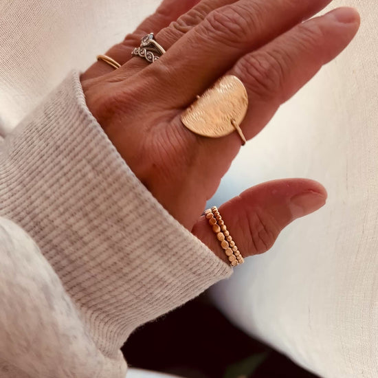 Sunflower Ring, hammered jewelry, gold filled rings, gift for her 