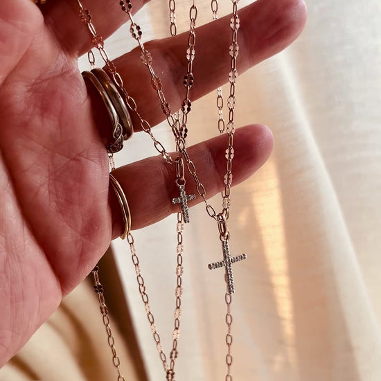 rose gold cross necklace,
cross necklace,
pave cross necklace,
faith jewelry,
dainty cross necklace,
minimal necklace,
rose gold filled chain,
everyday necklace,
layering necklace,
delicate jewelry,
tiny cross charm,
handmade necklace,
gift for her,
christmas gift,
valentine gift,
elegant jewelry,
timeless jewelry,
simple cross necklace,
wyoming jewelry,
coco wagner design
