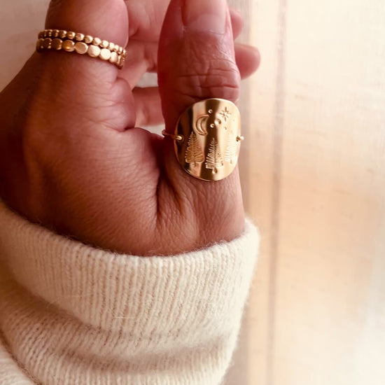 Wyoming Nights Ring, Nature lovers gifts, Mountain dreamers gifts, gift for her, holiday gifts, birthday gift, anniversary present, Christmas present 
