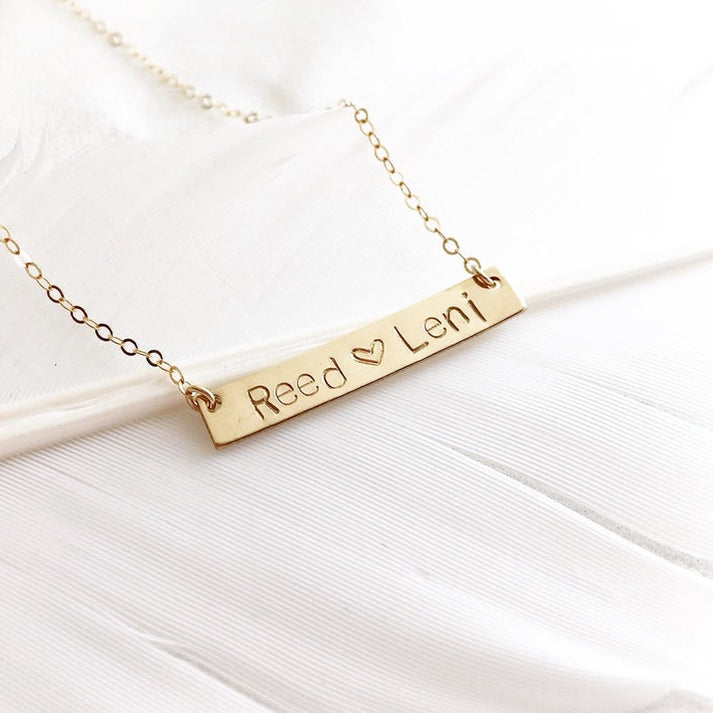 Bar Necklace, Initial Bar Necklace, Custom Name Bar Necklace, Monogram and Name Jewelry, Personalized Gift, Mothers Day