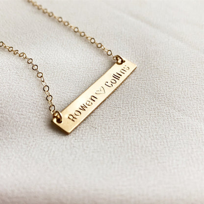 Bar Necklace, Initial Bar Necklace, Custom Name Bar Necklace, Monogram and Name Jewelry, Personalized Gift, Mothers Day
