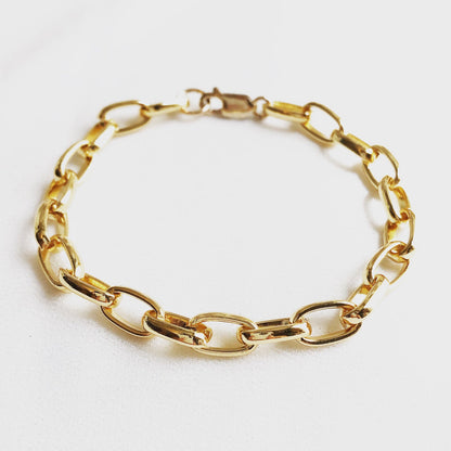 Chunky Oval Chain Bracelet, Chunky Link Bracelet, Gold Thick Bracelet, Thick Link Bracelet, Layering Bracelet, Statement Bracelet