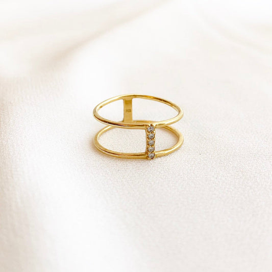 Gold Connected Stackable Ring