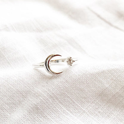 Moon Ring, Adjustable Ring, Midi Ring, Crescent Moon Ring, Moon Ring, Adjustable Ring, Stacking Ring, Celestial Jewelry