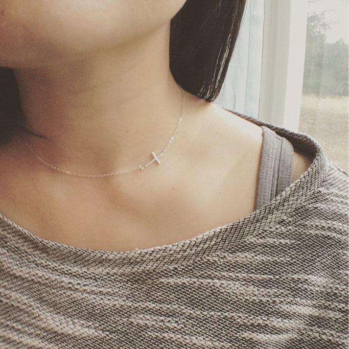 Easter Gift, Cross Necklace, Sideways Cross Necklace, All Sterling Silver, Everyday Wear, Holiday Gift, Cross Choker, Mothers Gift, Wife Gift, Mother and Children, Best Friends Jewelry, Friendship necklaces,  Valentines Gift, Custom Jewelry, Inspiration Cuff,  Wedding Party Gifts, Bridesmaid Jewelry, Bridal shower gift ideas,  Bridesmaid Jewelry & Gifts, Bridal Party, Graduation Gift.