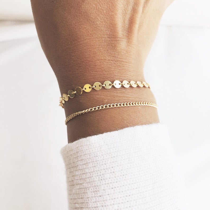 Simple and Dainty Jewelry, Cuban Link Chain Bracelet, Link bracelet, Simple Gold Bracelet, Cuban Bracelet, Simple and Dainty Jewelry, Mothers Gift, Gift For Her