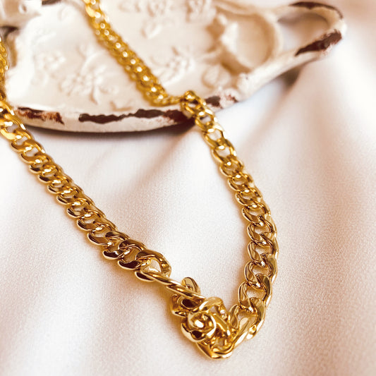 Cuban Chain Necklace, Cuban Chain, Cuban Gold Chain, Thick Necklace, Cuban Choker, Christmas Gift Idea, Birthday Gift, Curb Chain Necklace
