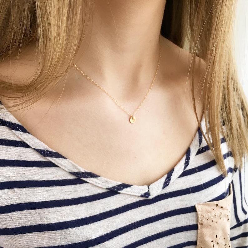 Personalized Jewelry, Personalized Gifts, Coin Necklace, Disc necklace Minimalist Jewelry, Everyday Jewelry, Graduation Gifts, Teachers Gift Ideas, Monogram and Name, Simple and Dainty, Mia Initial Necklace