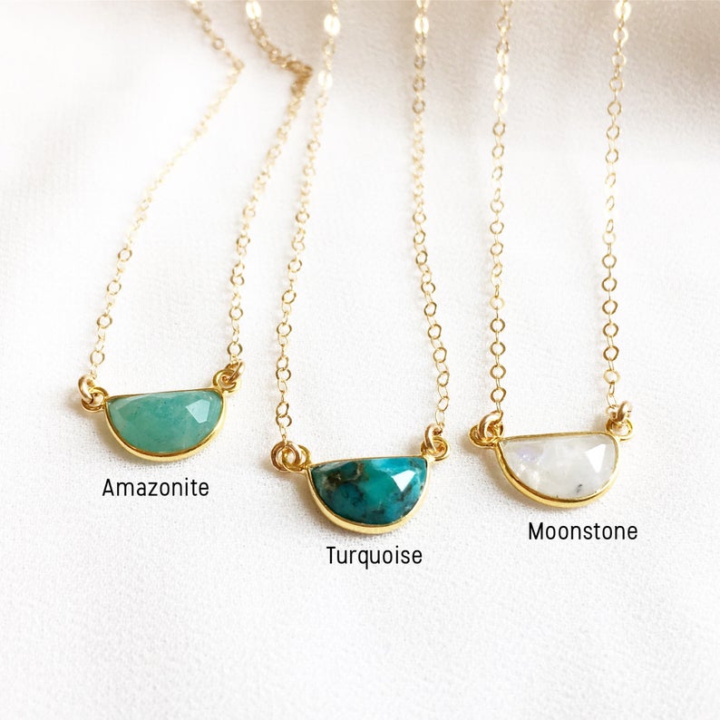Moonstone Gemstone Choker, Layering Necklace, Gemstone Necklace, Turquoise Choker, Moonstone Choker, Turquoise Necklace, Gemstone Choker