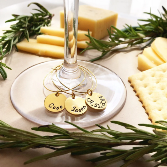 Gold Wine charms,  Wine tasting party,  Custom wine charm, Wedding wine charms, Silver wine charms, Wine glass charms, Personalize Gifts, Wine Wedding Favors, Wedding Guest Gift, Graduation favours, Bridal Party, Graduation gifts, Bachelorette, Personalized drink markers, wine testing, 