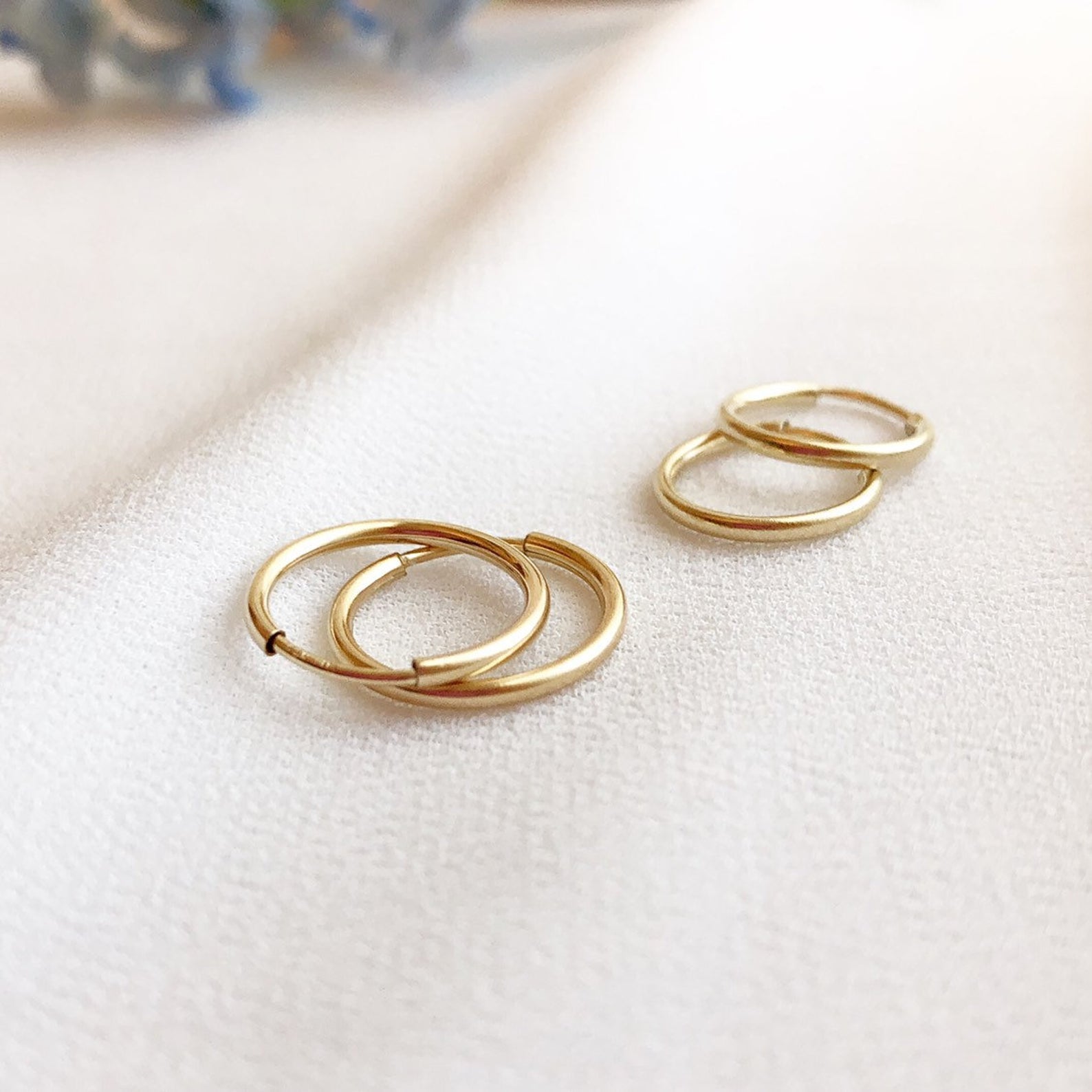Small Hoop Earrings, Endless Hoop Earrings, Tiny Hoop Earrings, Available 14K Solid Yellow Gold and 14K Gold filled, Gold Hoop Earrings, Office Outfit, Delicate Jewelry, Mothers Gift, Coco Wagner Jewelry, Gift For Her, Gift Ideas,  Birthday Gift, Mothers Gift, Christmas Gift Ideas, Mothers Day Gift  Minimalist Jewelry, Everyday Jewelry, 